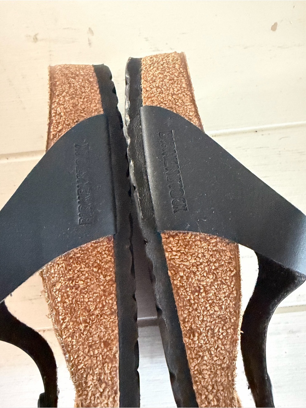 Birkenstock Gizeh Black Birko-Flor Thong Sandal Size 38 EU US 7-7.5 Gently Used - Picture 10 of 14